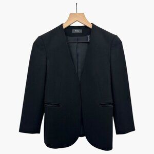 Theory Lindrayia B Admiral Crepe Jacket Size 00 Black